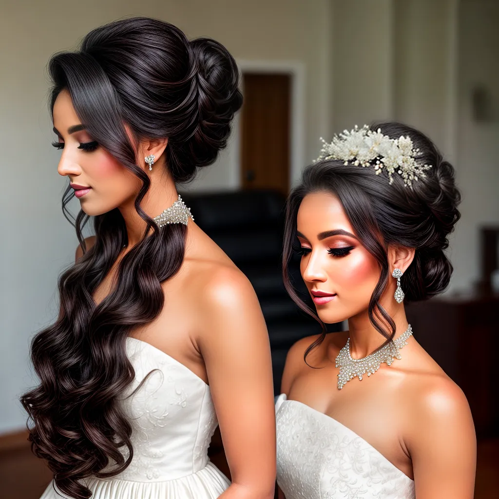 noiva penteado intrincado flores noiva penteado intrincado flores