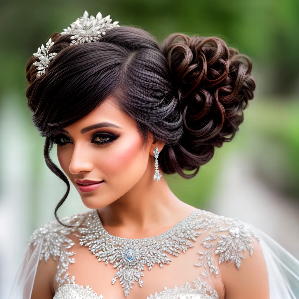 noiva elegante penteado franja