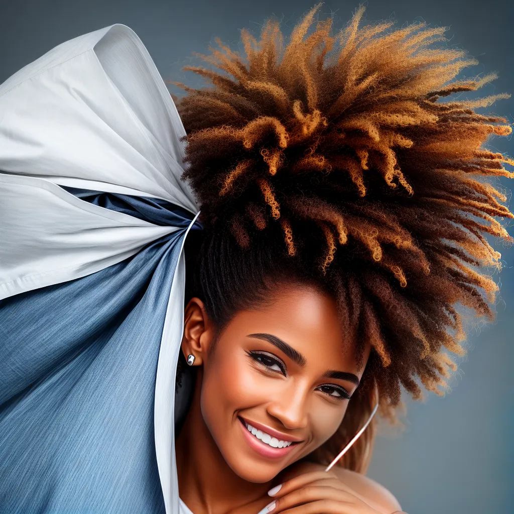 mulher sorridente difusor cabelo