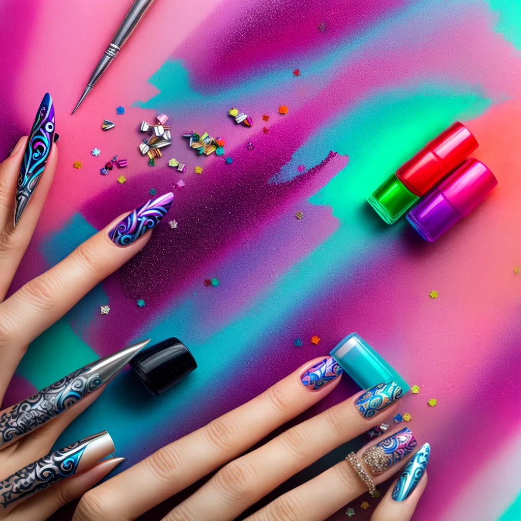 unhas decoradas mulher maos artisticas