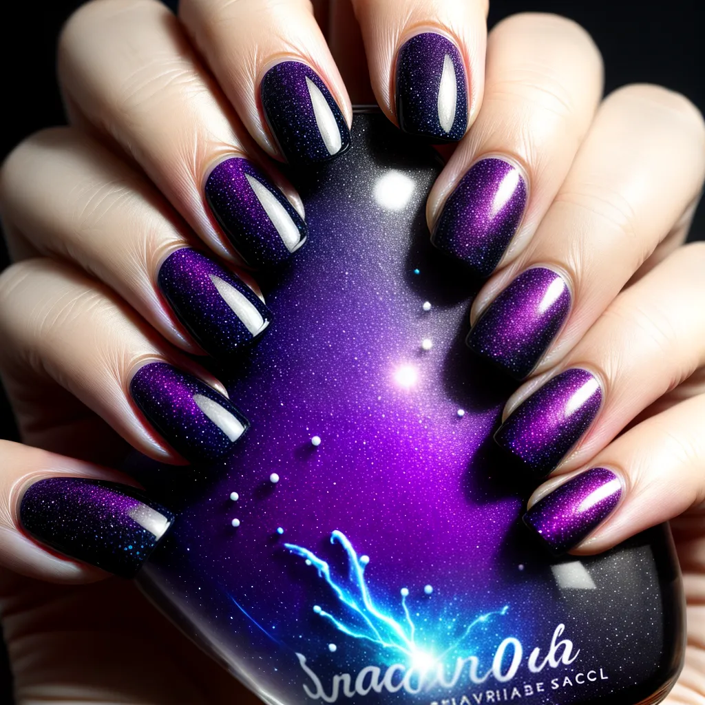 unhas galaxia manicure brilho