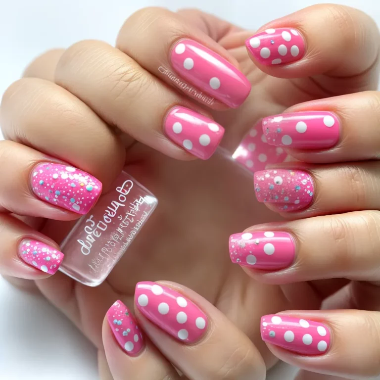 Unhas decoradas com estilo polka dot