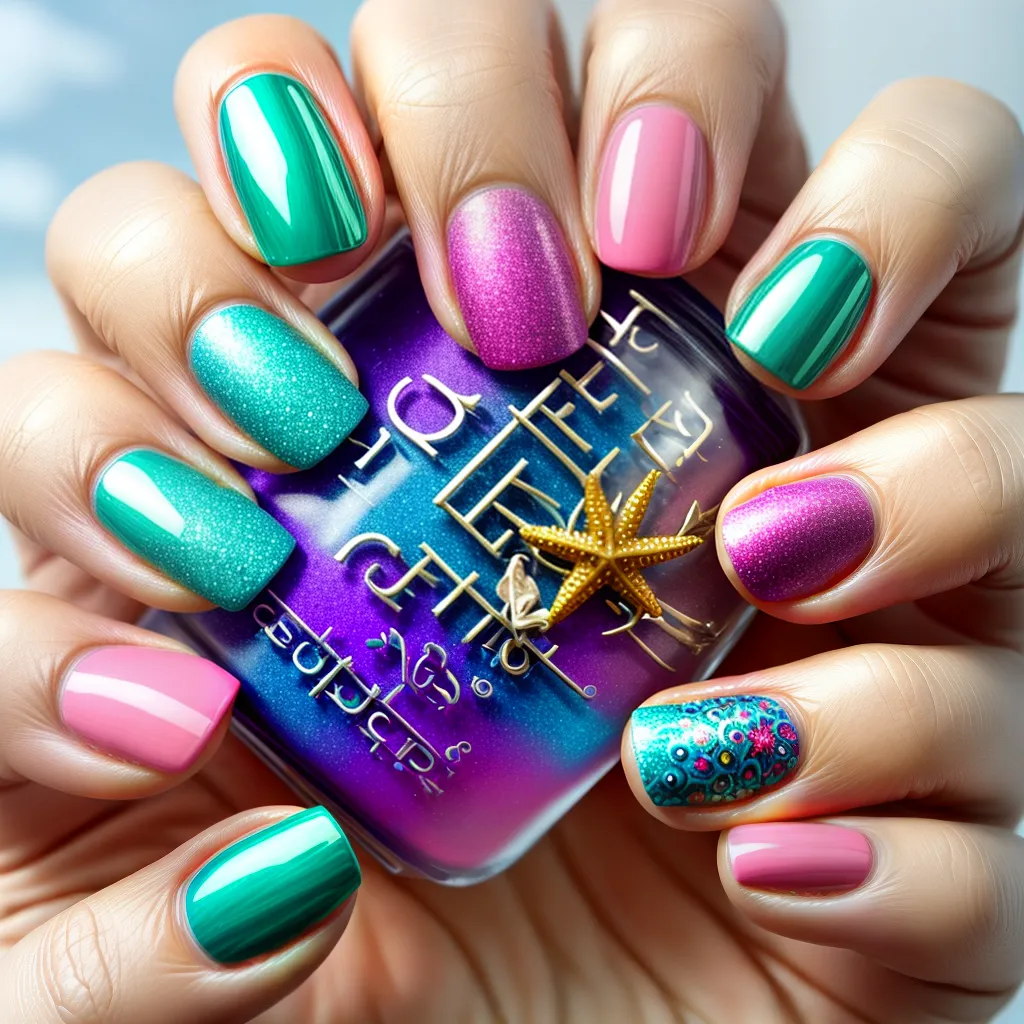 unhas artisticas aquaticas tema agua
