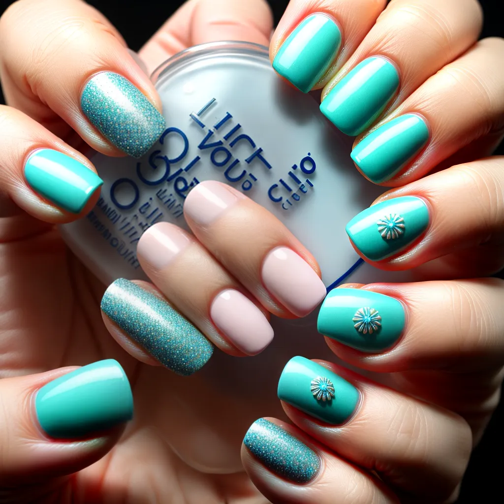 unhas manicure tema agua