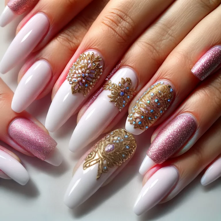 Unhas decoradas com temas de dança