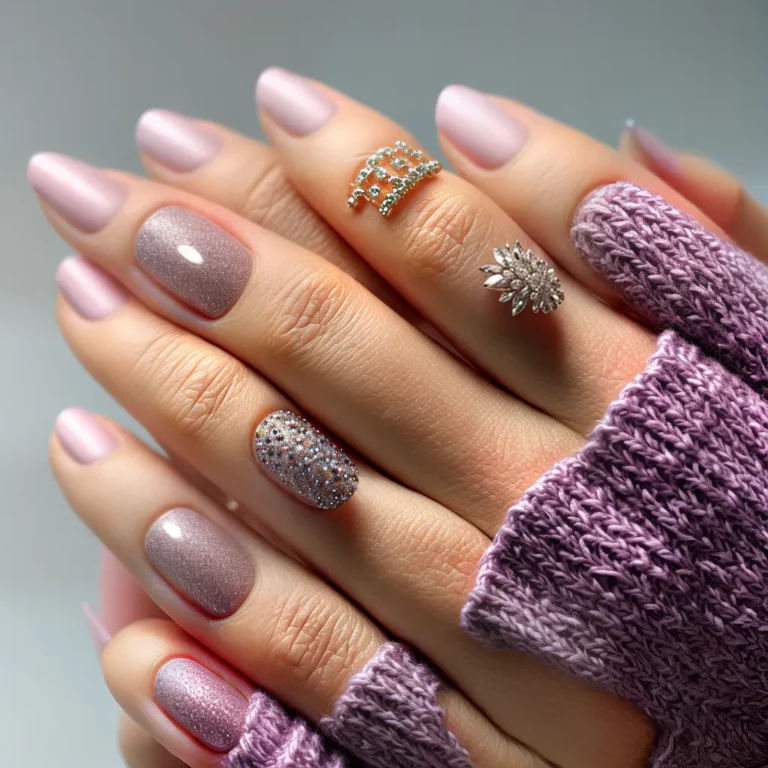 Unhas decoradas com estilo de tricô