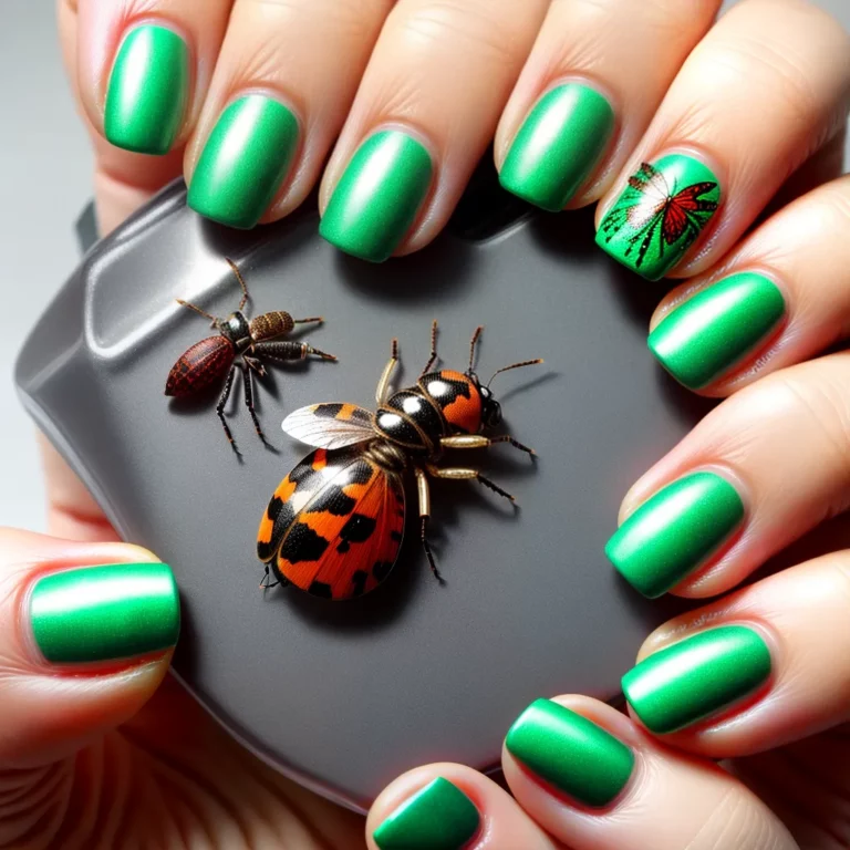 Unhas decoradas com temas de insetos