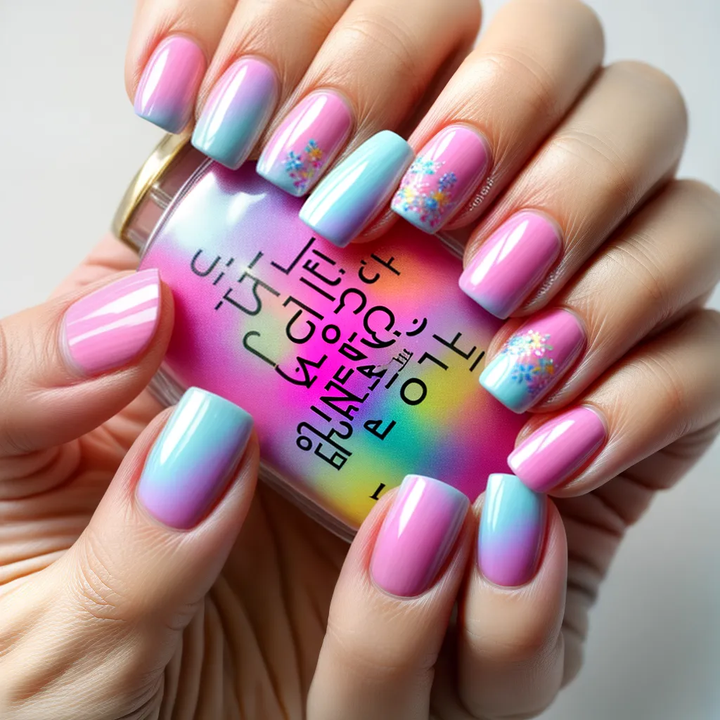 unhas manicure unicornio pastel