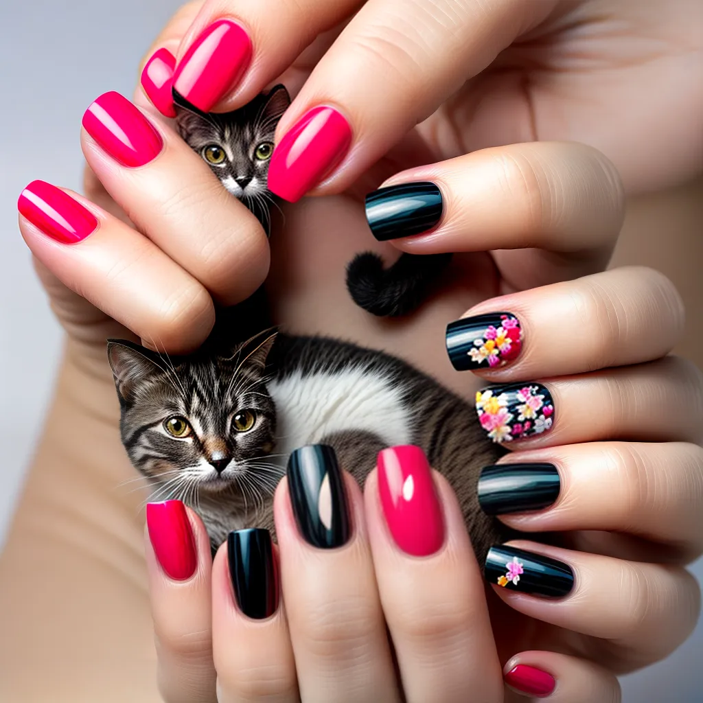 unhas gatos design fofo estiloso
