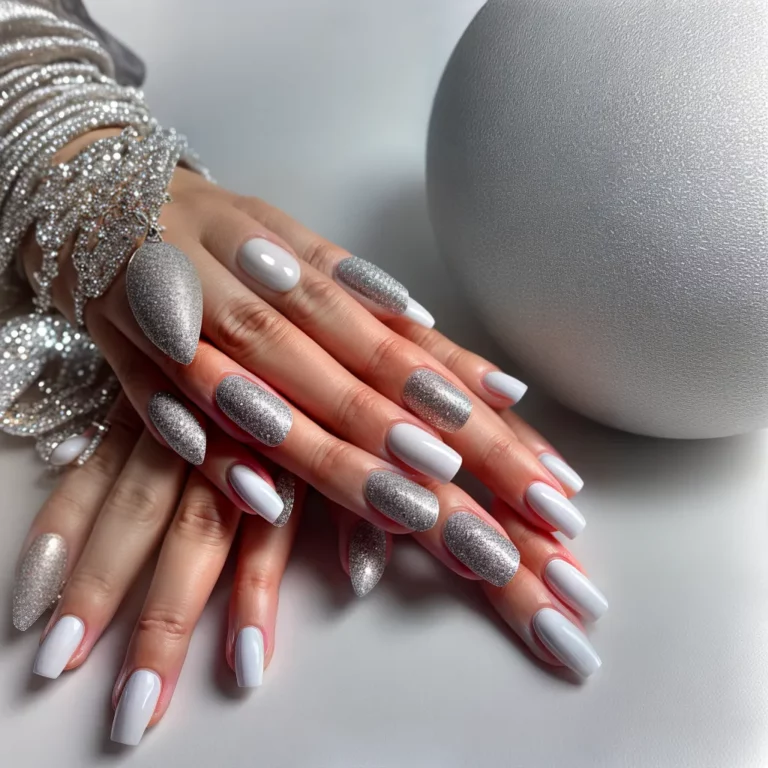 Unhas decoradas com efeito de mármore em foil