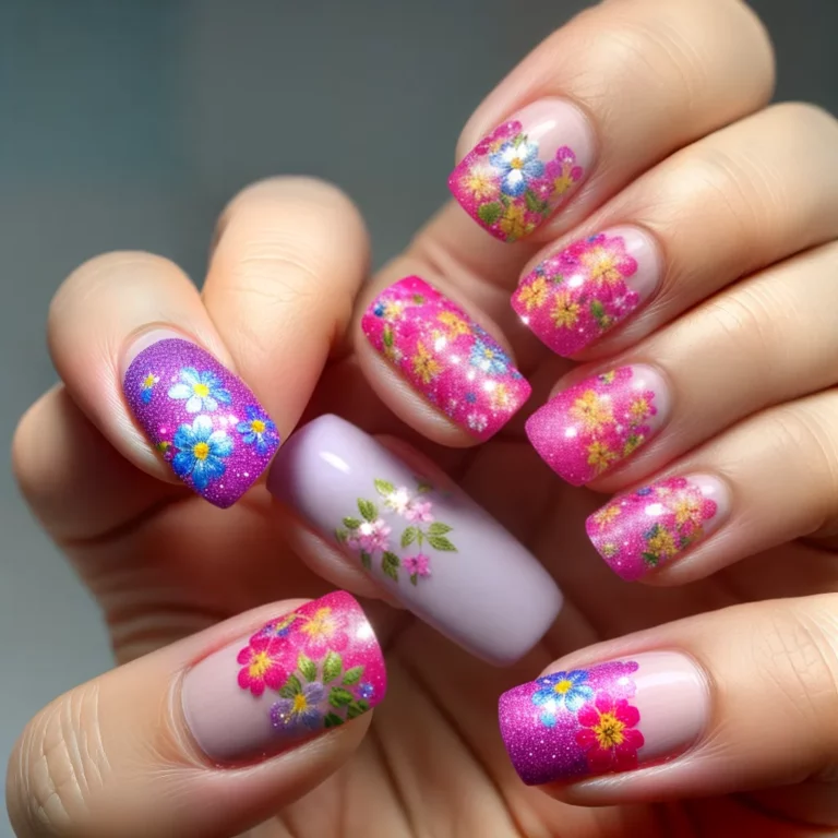 Unhas com estampas florais: como fazer e inspirações