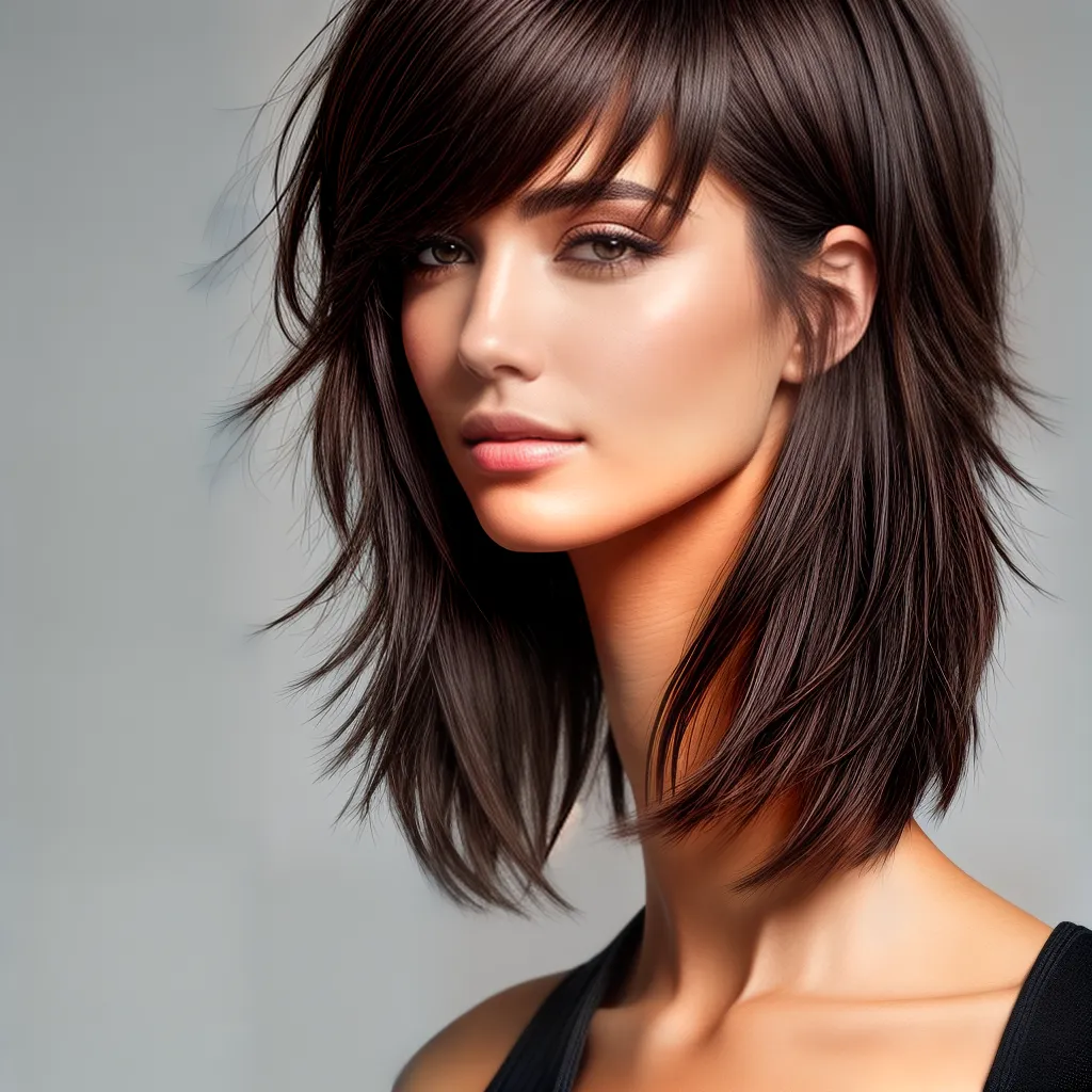 mulher cabelo curto camadas moderno