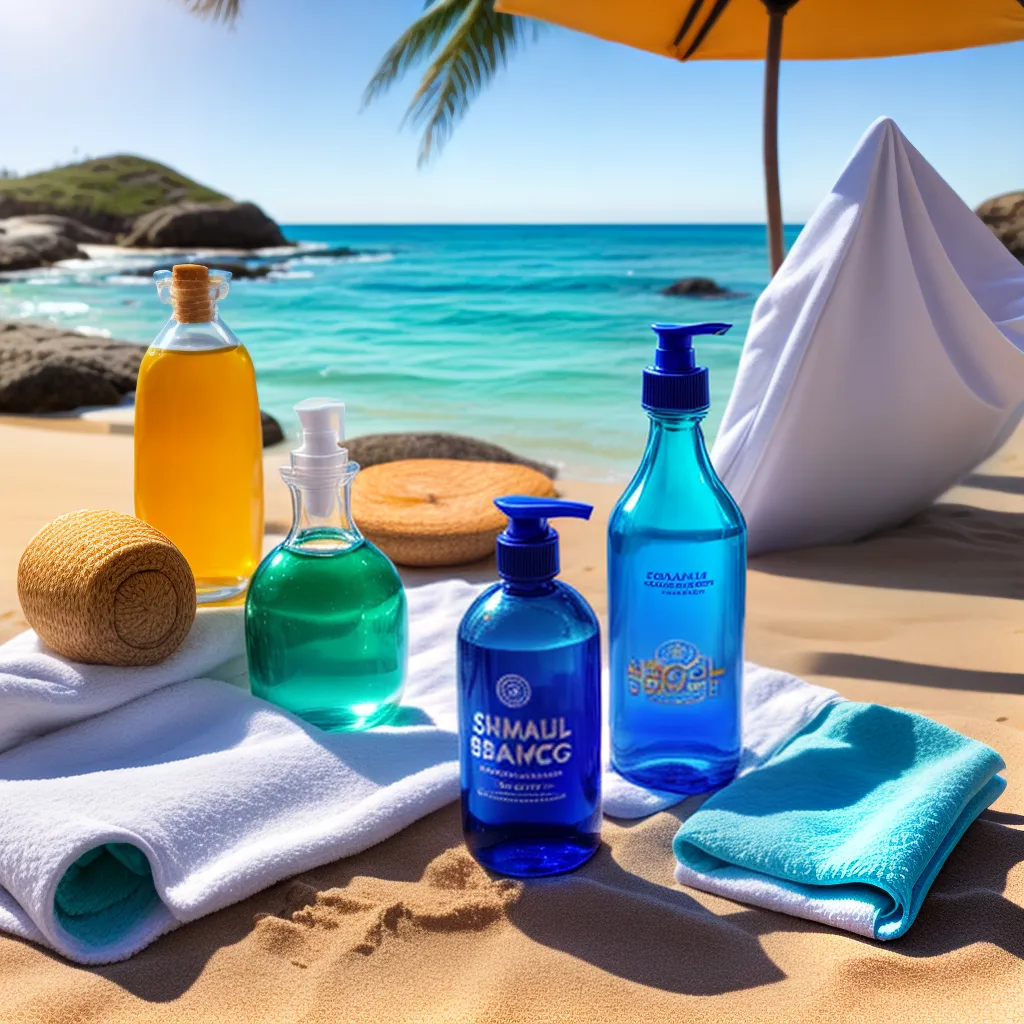 praia azul ondas shampoo sol