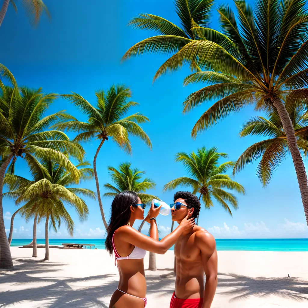 praia ceu azul palmeiras agua turquesa
