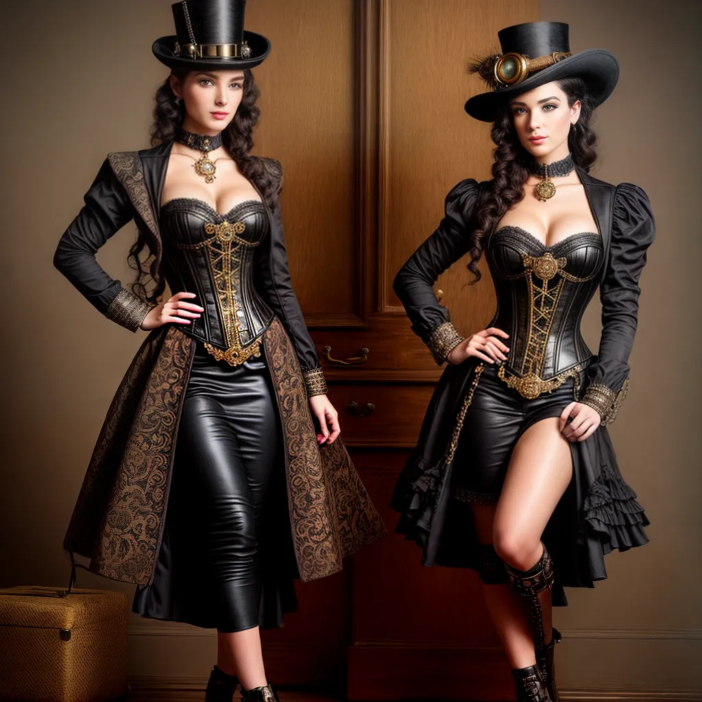 look steampunk chapeu engrenagens vestido corsete