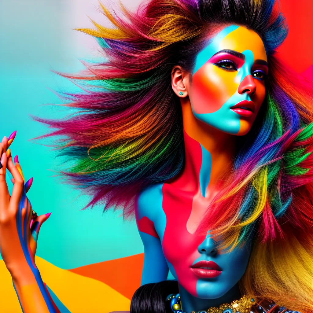 pintura modelo moda arte vibrante