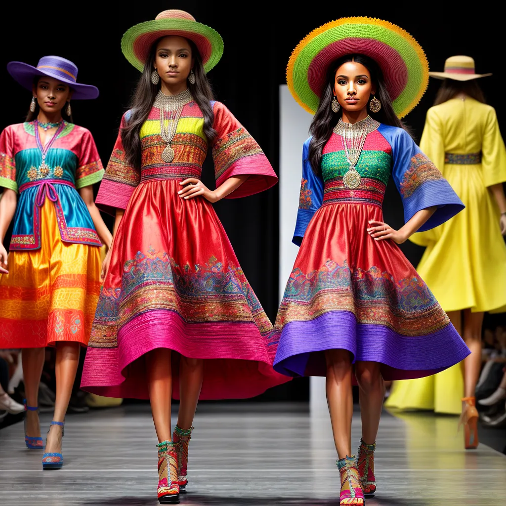 desfile latino moda tradicional colorido desfile latino moda tradicional colorido