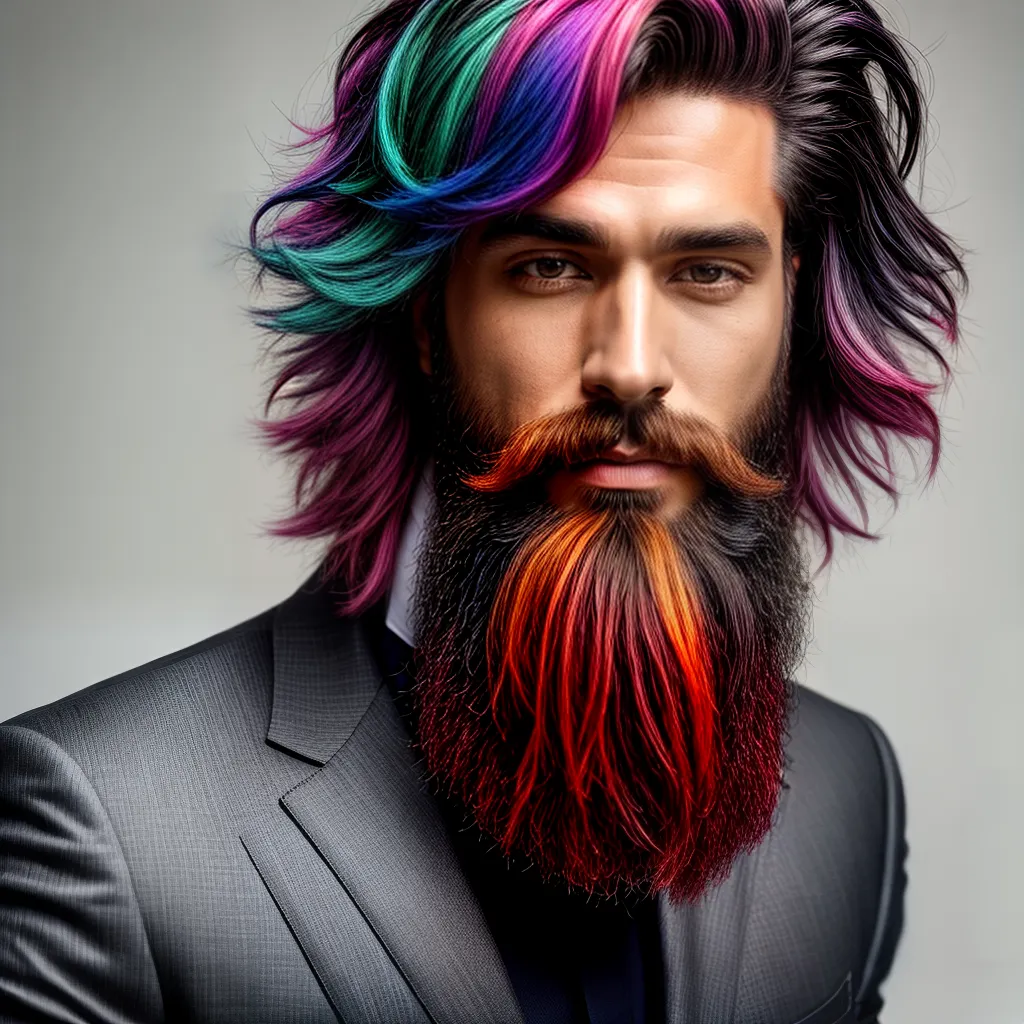 homem barba colorida estiloso 1