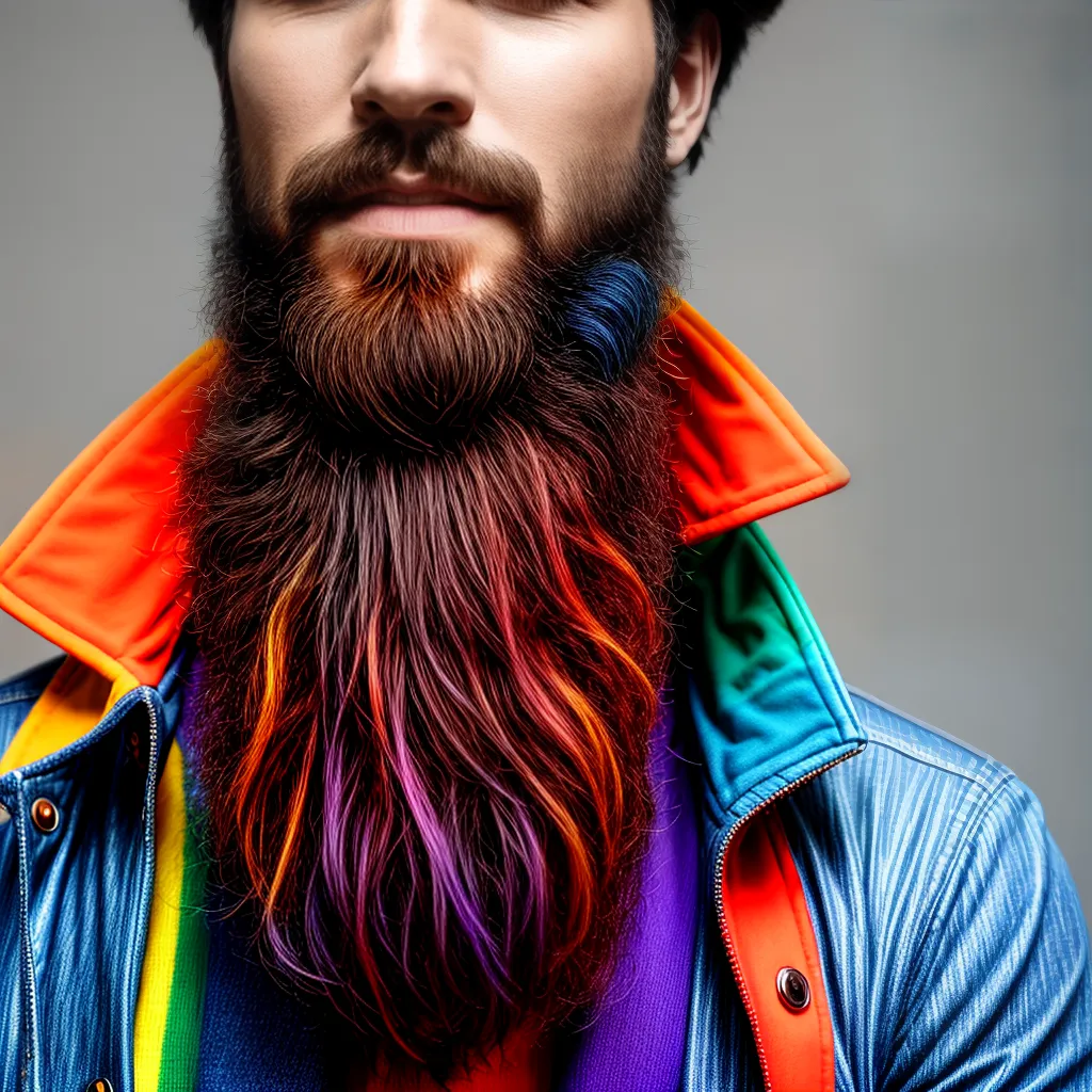 barba colorida homem estiloso
