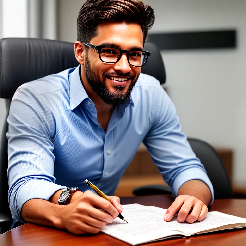 homem profissional sorrindo escritorio