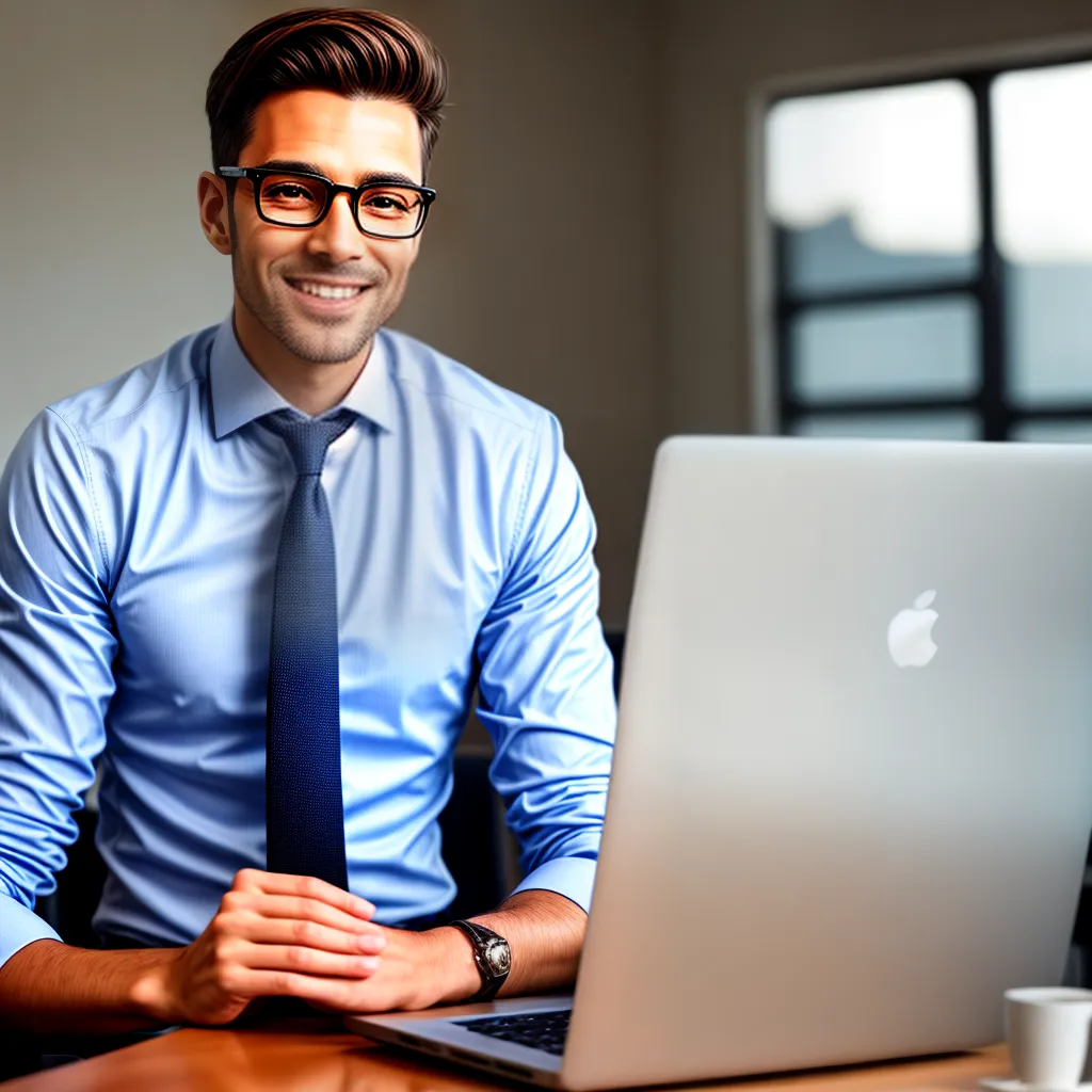 homem profissional sorrindo trabalho remoto