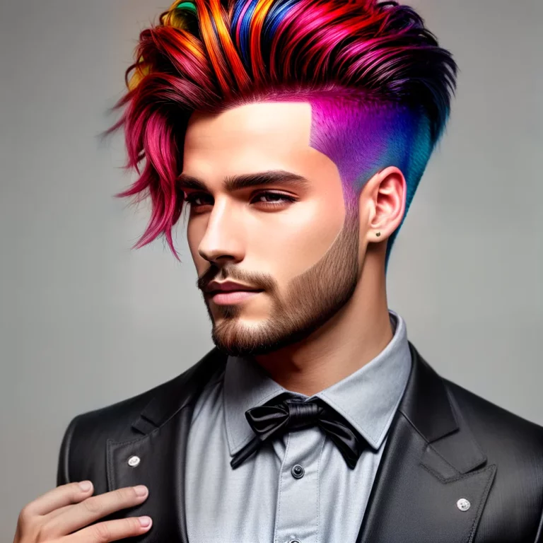 Beleza masculina para homens com cabelo colorido