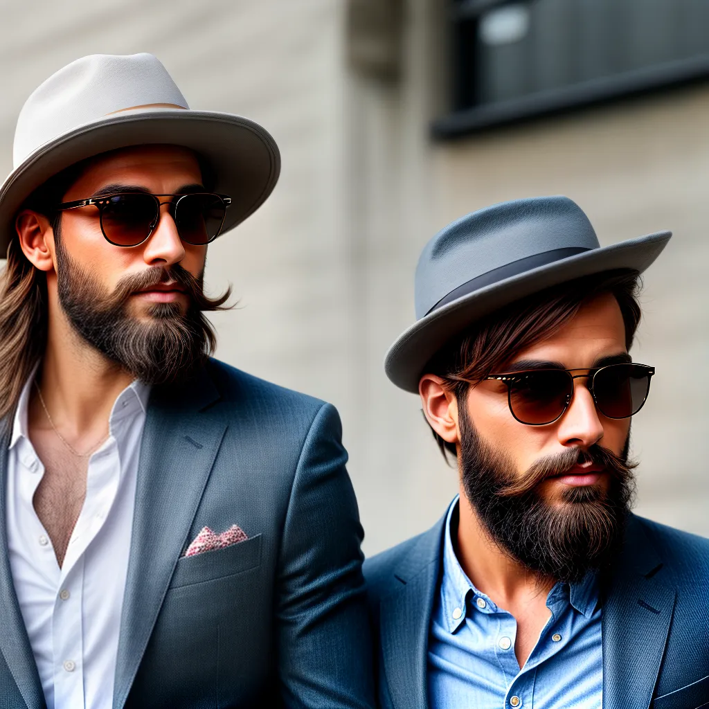 homem estiloso barba chapeu acessorios