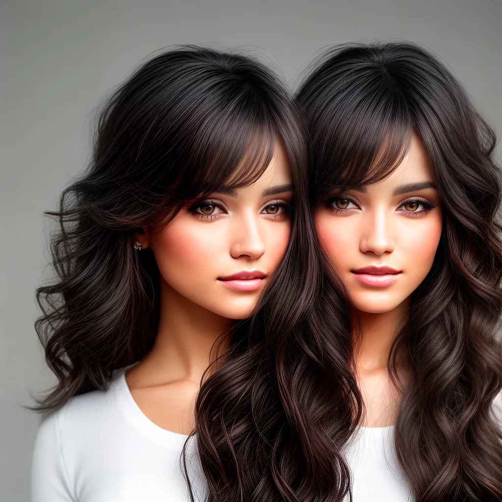 mulher cabelo ondulado franja tendencia