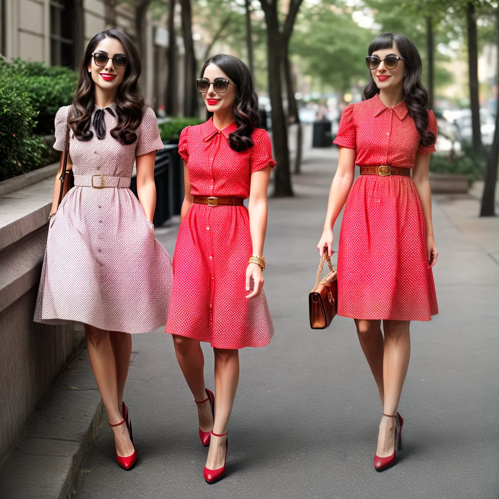vestido retro polka dot acessorios