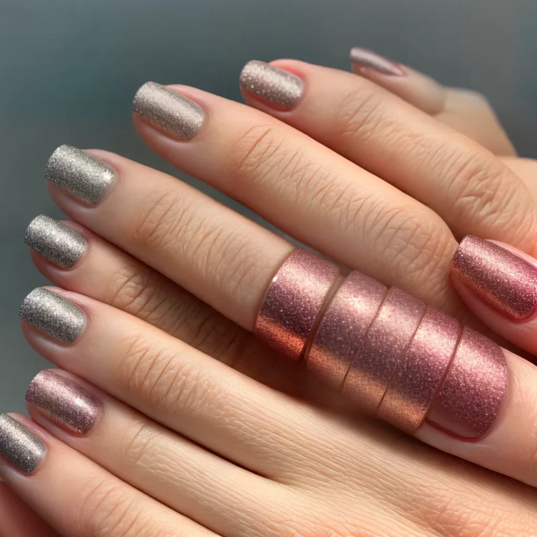 Desfile Elegância com Unhas Metálicas Dominando o Ano.