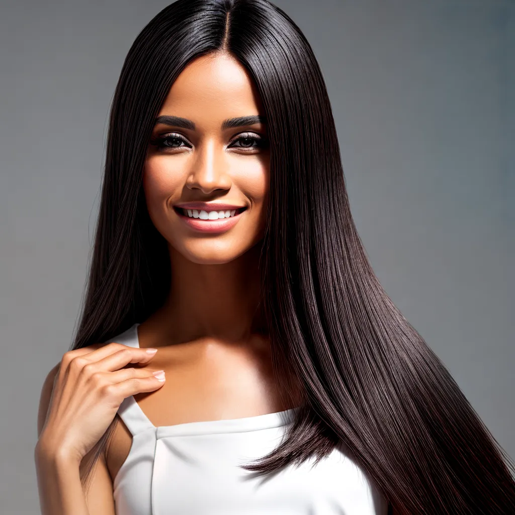 mulher cabelo liso brilhante confiante 1 mulher cabelo liso brilhante confiante 1