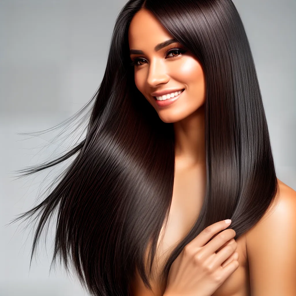 cabelo liso brilhante sorrindo cabelo liso brilhante sorrindo
