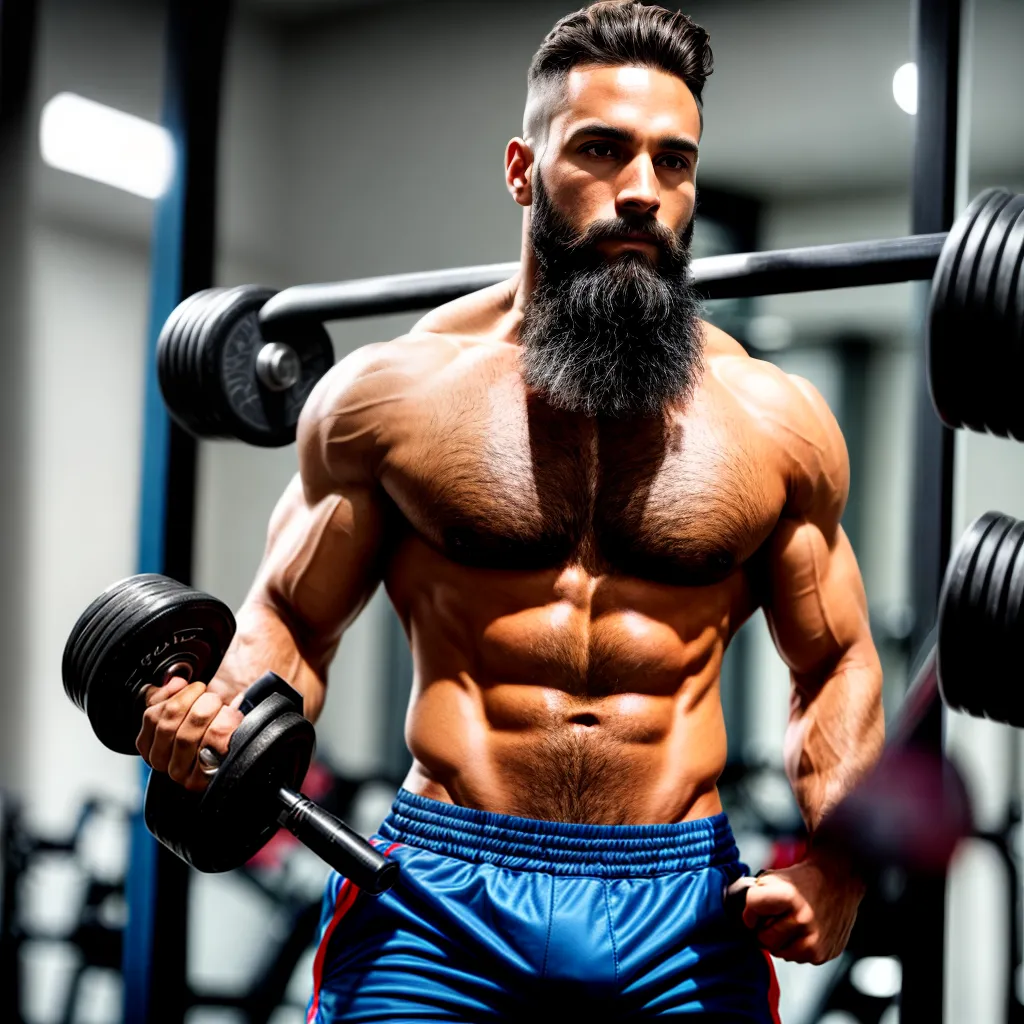 barbudo malhacao dumbbell espelho