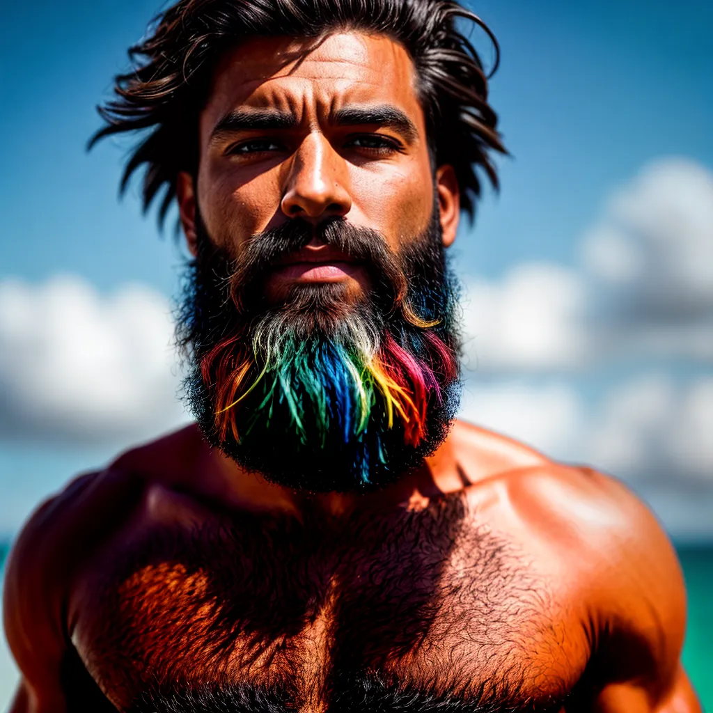 barba colorida homem estiloso barba colorida homem estiloso