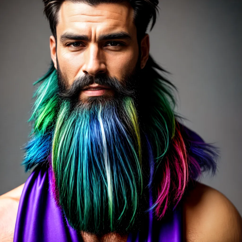 barba colorida homem confiante barba colorida homem confiante