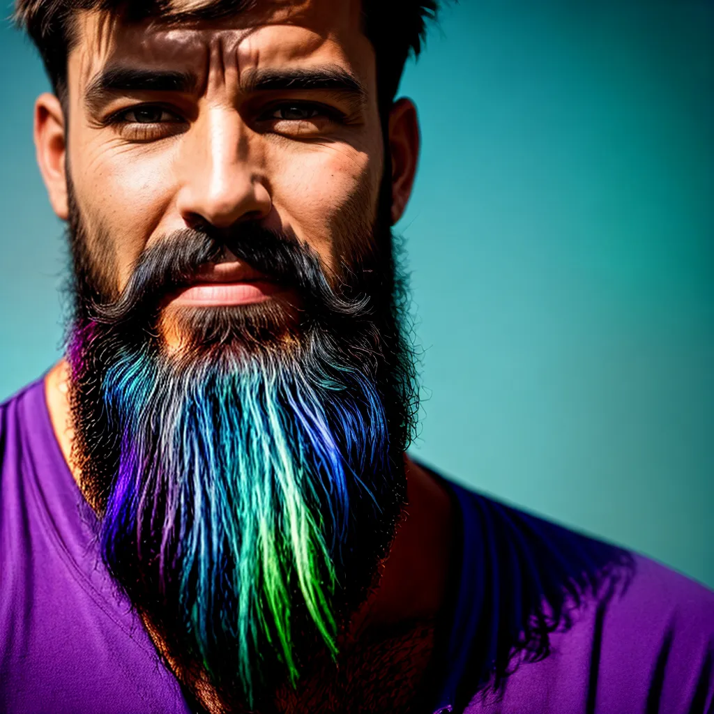 barba colorida homem sorriso confiante barba colorida homem sorriso confiante