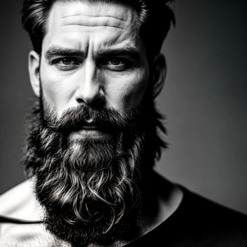 barba estilosa preto branco detalhes