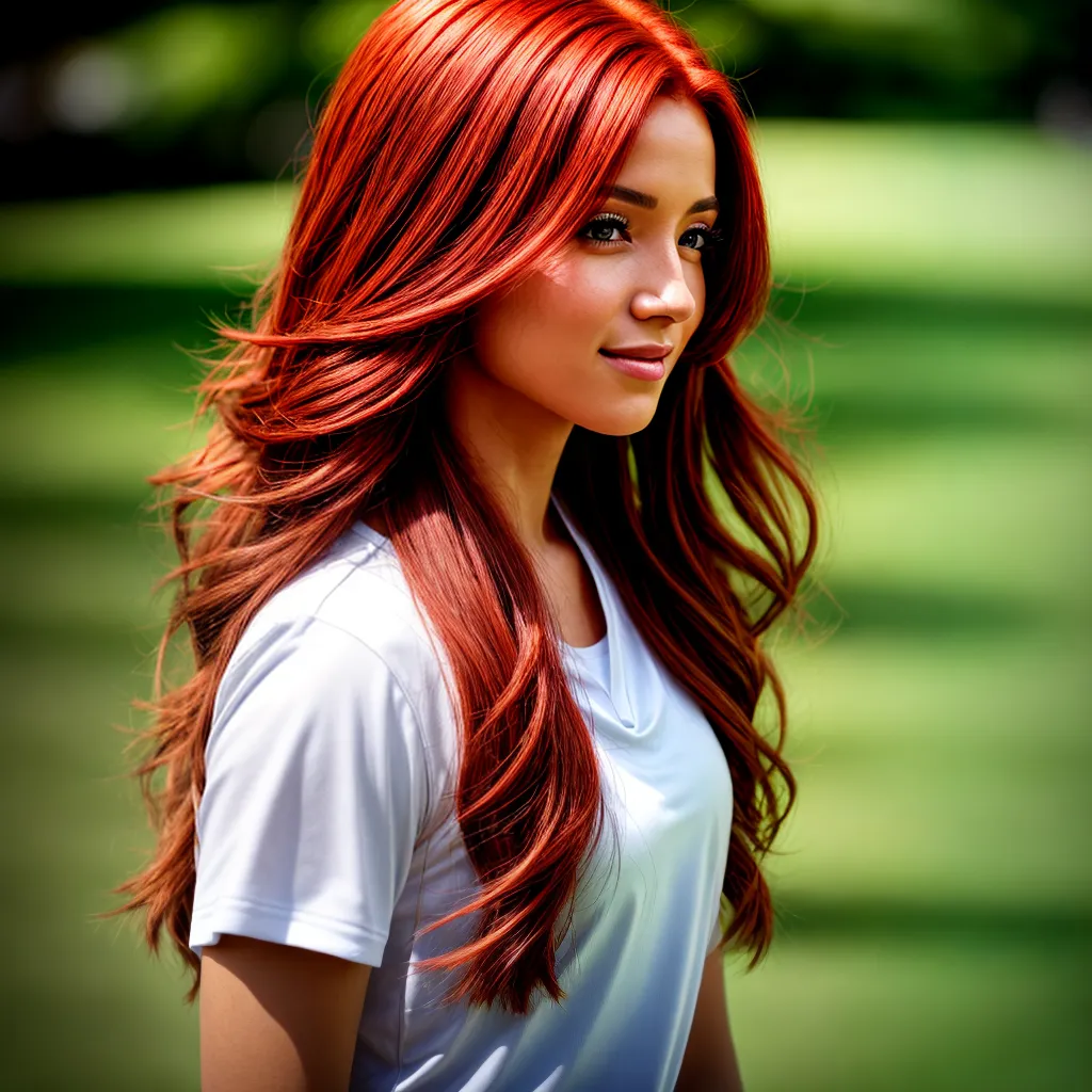 mulher cabelo vermelho natural brilho 1