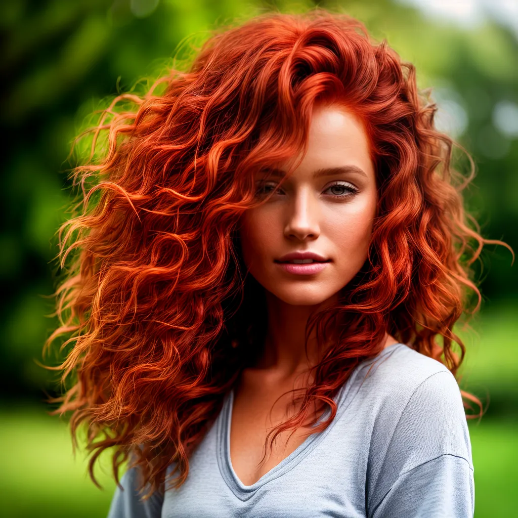 mulher cabelo vermelho natural brilho 2