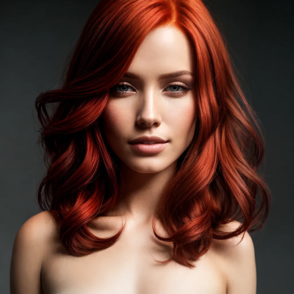 cabelo vermelho intenso close up