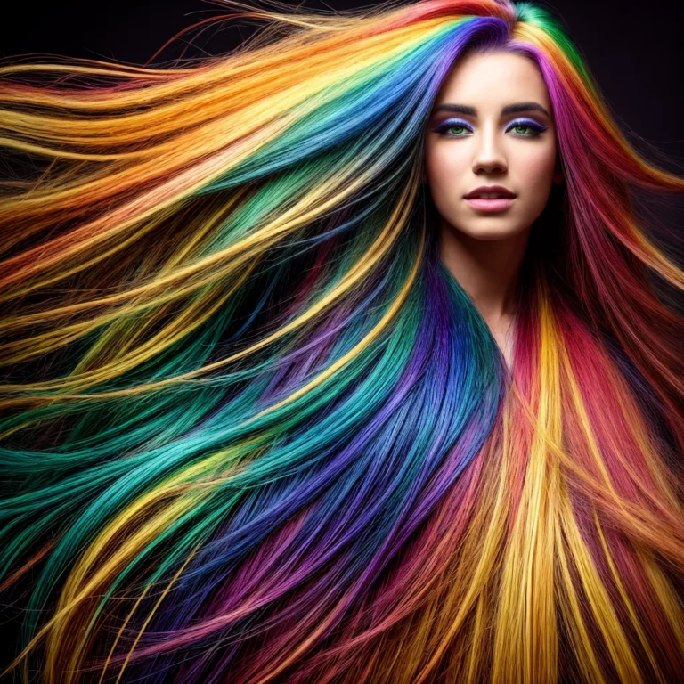 Cabelos com mechas arco-íris