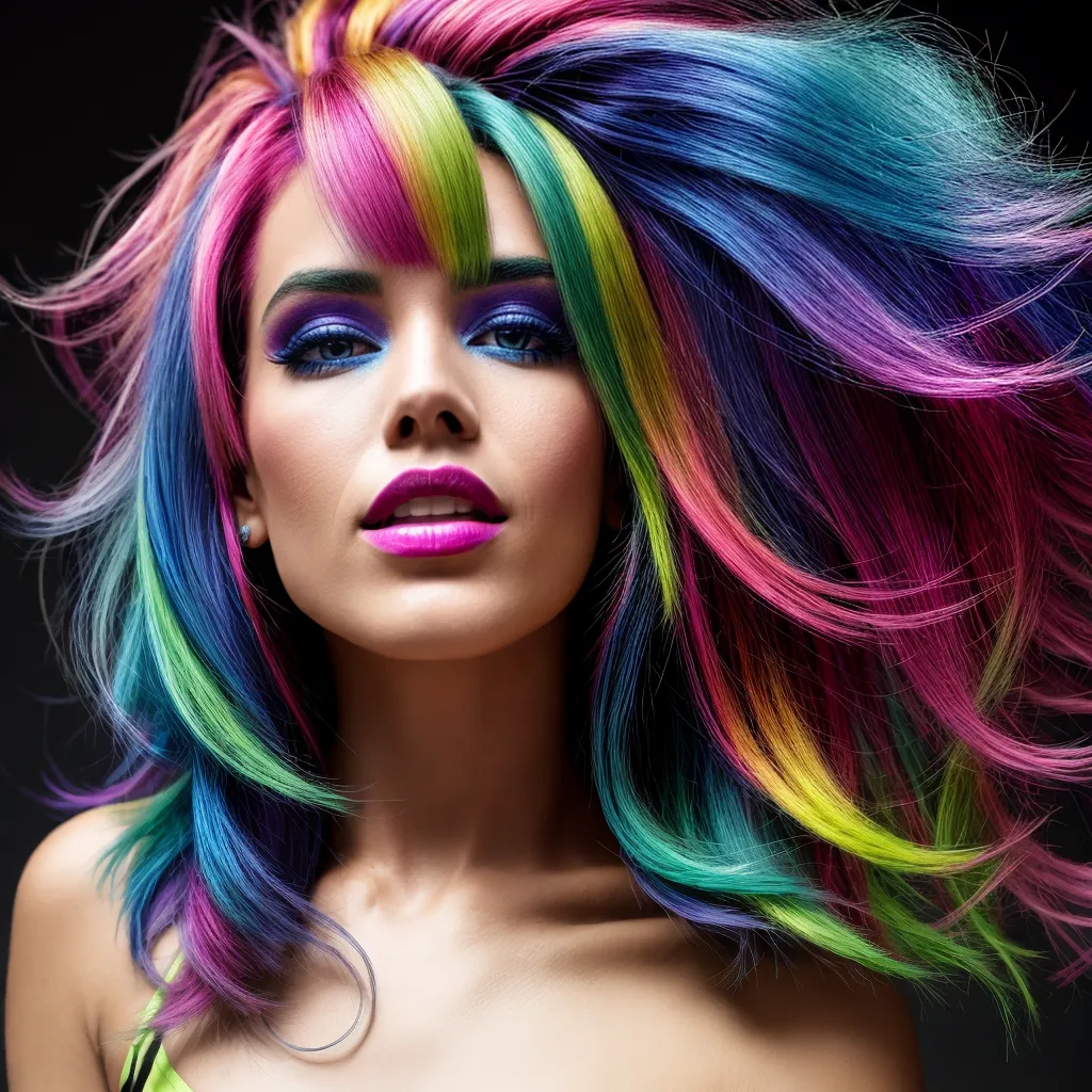 cabelo neon mulher vibrante