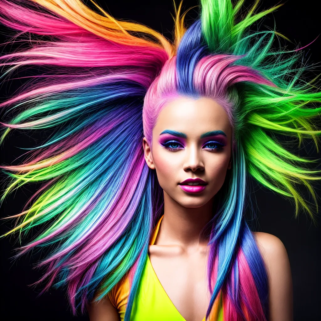 cabelo neon colorido energia