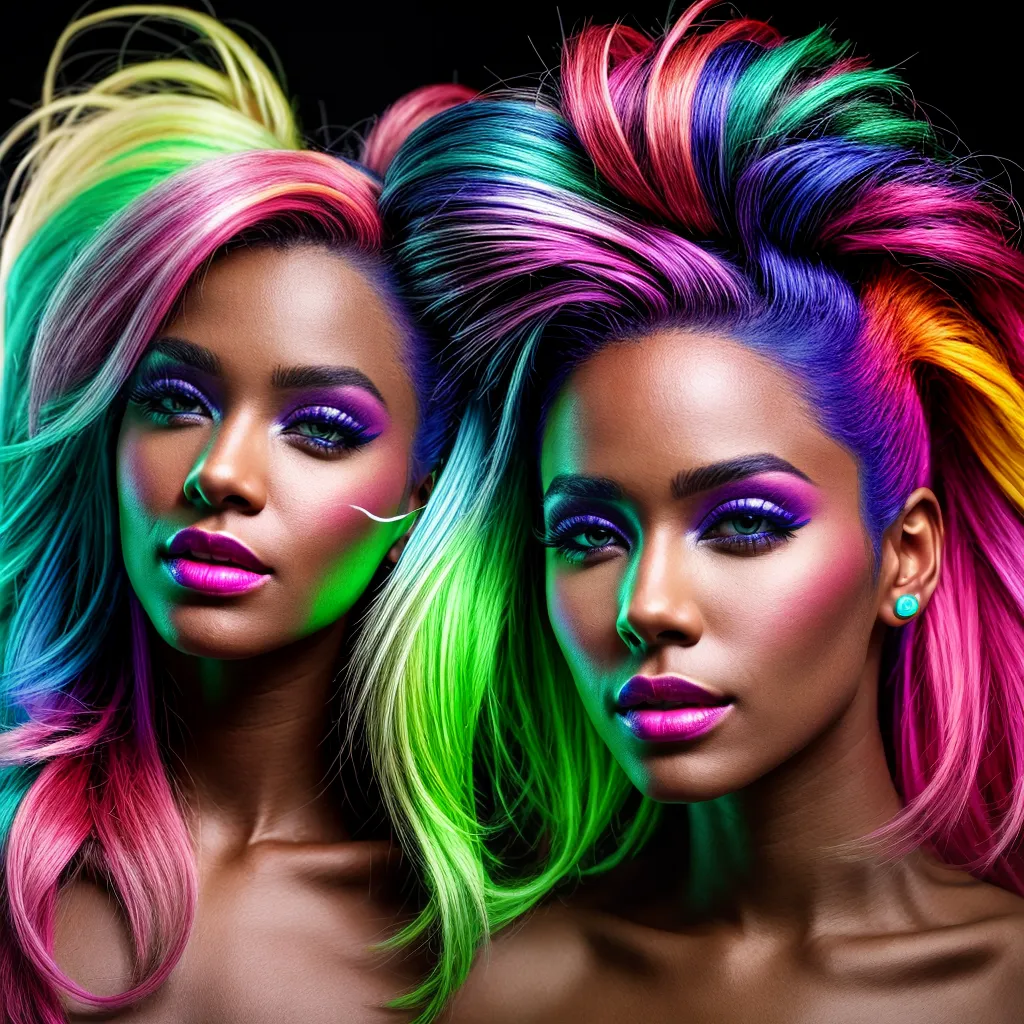cabelo neon estilo moderno