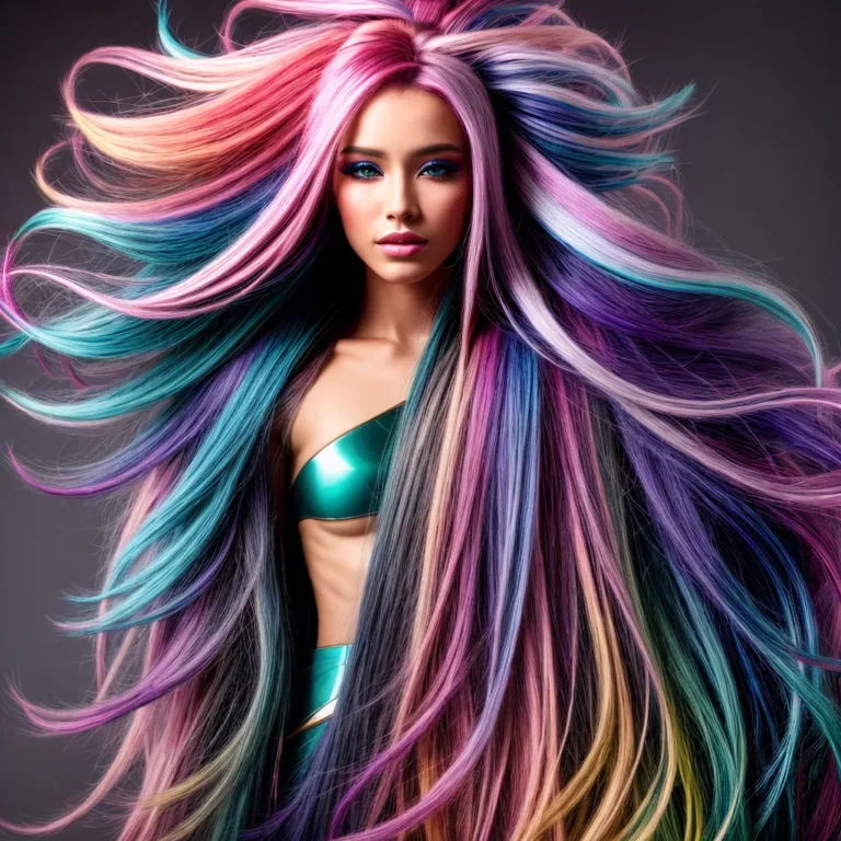 Cabelos com mechas de fantasia