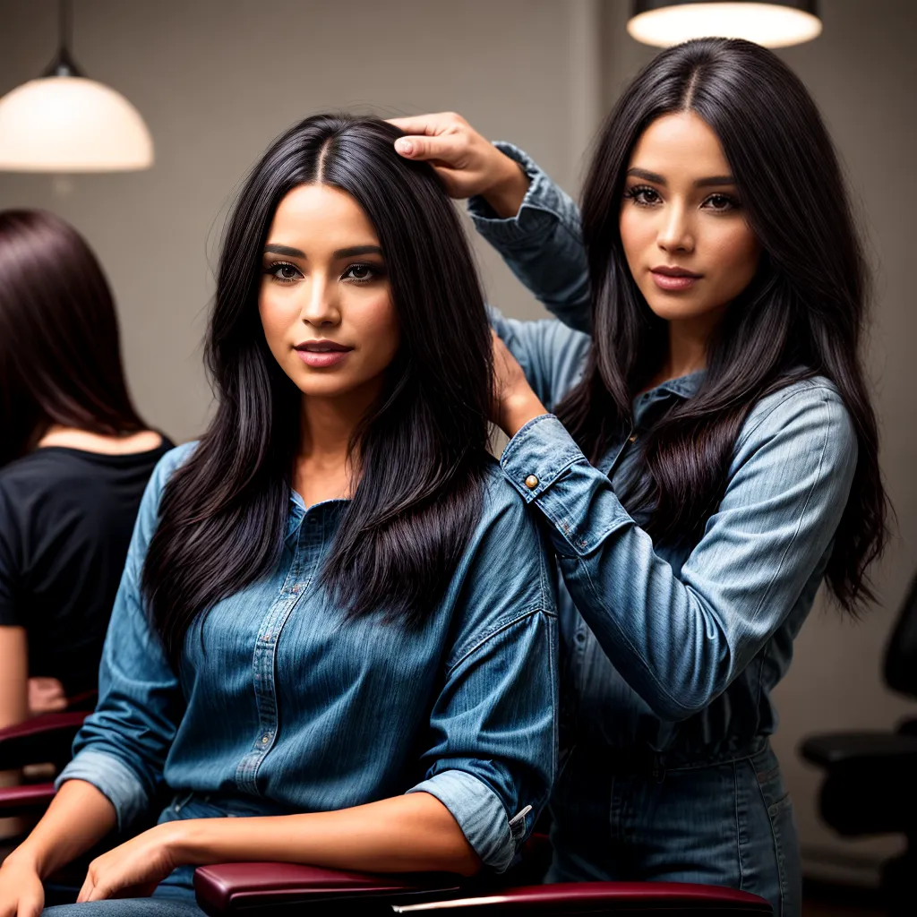 mulher cabelo destaques contraste