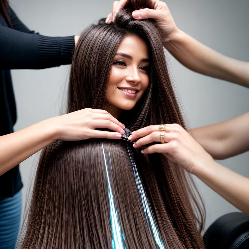mulher cabelo destaques sorriso transformacao