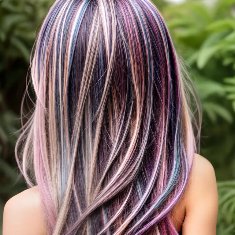 Cabelo com mechas marmorizadas