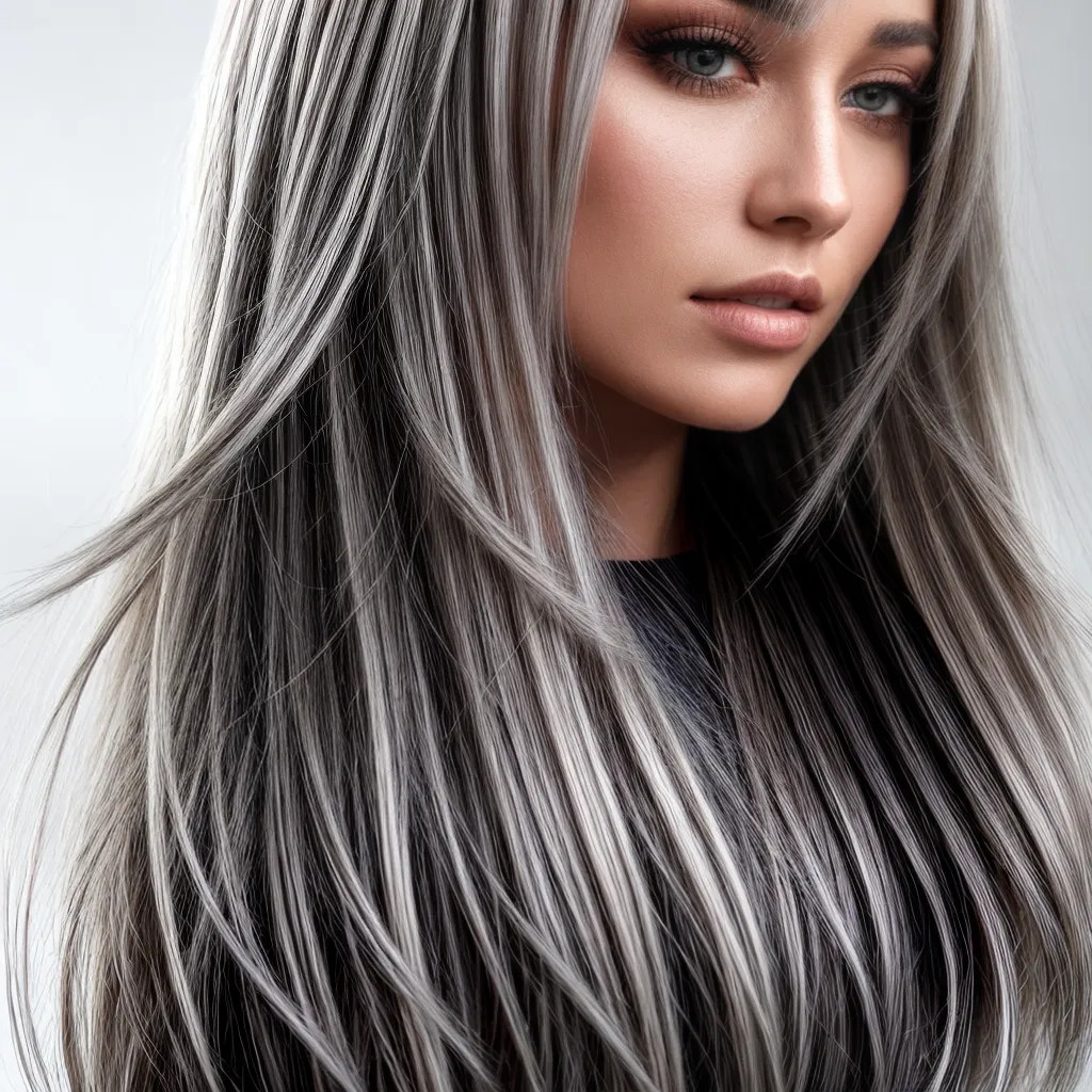 Cabelo com mechas em tons frios