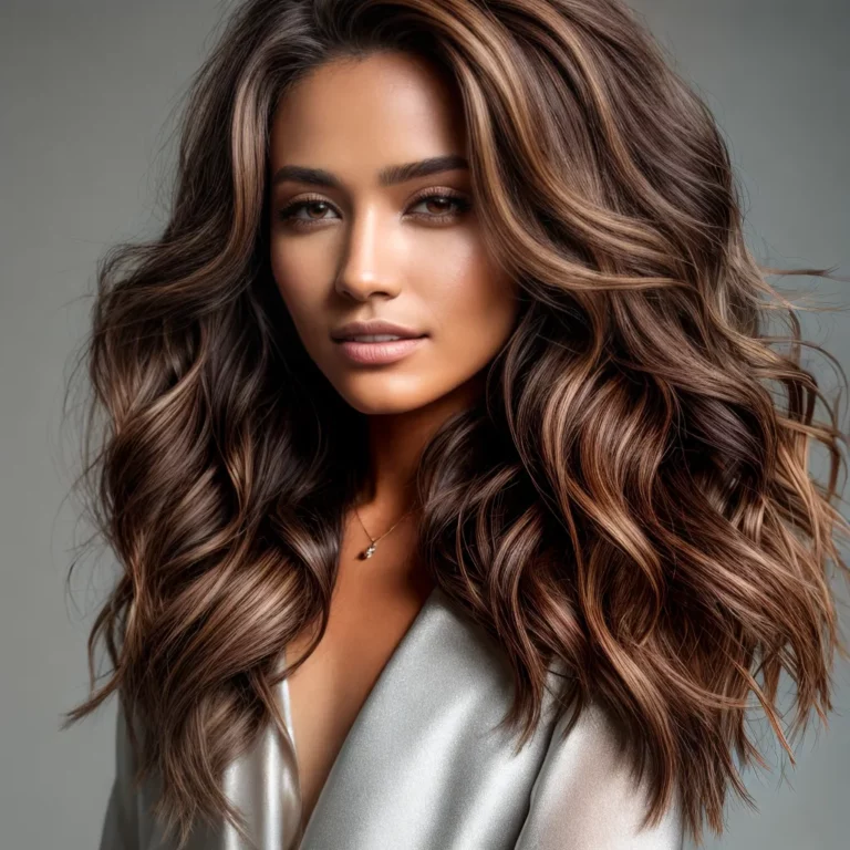 Cabelo com mechas em tons terrosos